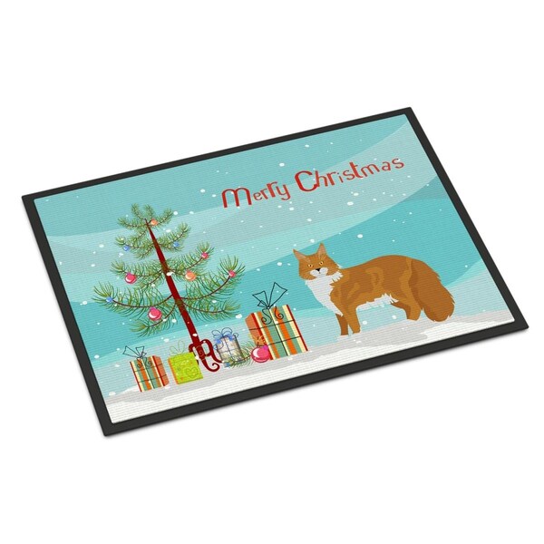 Carolines Treasures 18 x 27 in. Maine Coon No.1 Cat Merry Christmas Indoor or Outdoor Mat CK4648MAT - main